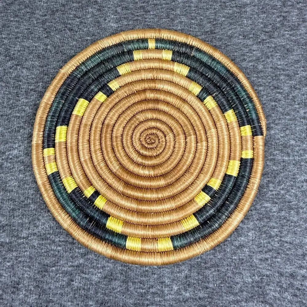 African Agaseke Wall Basket Traditional Artisan Handwoven Sisal Hanging Plate